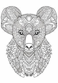Koala mandala es un dibujo de animales para colorear gratis, con contornos negros claros y detalles fáciles de imprimir para niños. Abre el archivo PNG, imprímelo en A4 y úsalo en casa, en el jardín de infancia o en la escuela.