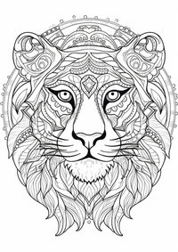 Hermoso tigre es un dibujo de animales para colorear gratis, con contornos negros claros y detalles fáciles de imprimir para niños. Abre el archivo PNG, imprímelo en A4 y úsalo en casa, en el jardín de infancia o en la escuela.