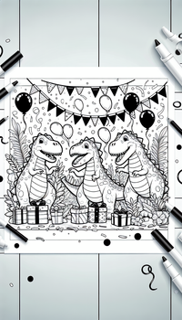 Neues Ausmalbild zum Thema dinosaurier mit klaren Linien und viel Platz zum Ausmalen.