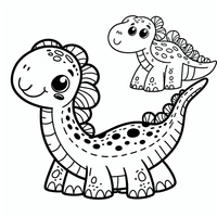 Entdecken Sie die Welt der Dinosaurier mit dieser niedlichen Malvorlage! Zwei freundliche Dinosaurier warten darauf, in leuchtenden Farben ausgemalt zu werden. Perfekt für kleine Künstler!