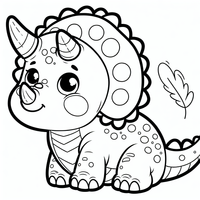 Tauche ein in die prähistorische Welt mit dieser entzückenden Malvorlage eines Baby-Triceratops! Perfekt für kleine Dinosaurier-Liebhaber, bietet dieses Bild viele Details zum Ausmalen und lässt kreative Herzen höher schlagen.