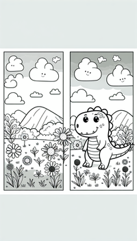 Neues Ausmalbild zum Thema dinosaurier mit klaren Linien und viel Platz zum Ausmalen.