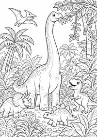 Brachiosaurus im Forest is a free printable Dinosaurier coloring page with clear black outlines for A4.