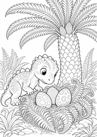 dinossauro ovo ninho — página para colorir é uma página gratuita para colorir e imprimir em A4, com contornos pretos nítidos e áreas claras para colorir. Sem cadastro.