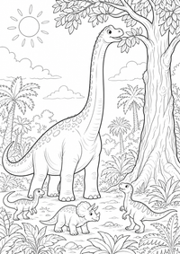 Brachiosaurus em Jungle — página para colorir é uma página gratuita para colorir e imprimir em A4, com contornos pretos nítidos e áreas claras para colorir. Sem cadastro.