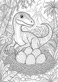 Raptor ninho Dinosaurier — página para colorir é uma página gratuita para colorir e imprimir em A4, com contornos pretos nítidos e áreas claras para colorir. Sem cadastro.