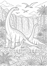 Diplodocus cachoeira Dinosaurier — página para colorir é uma página gratuita para colorir e imprimir em A4, com contornos pretos nítidos e áreas claras para colorir. Sem cadastro.
