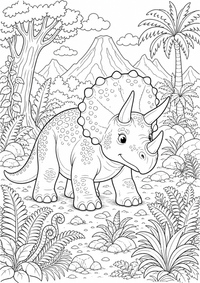 dinossauro : Triceratops Dinosaurier — página para colorir é uma página gratuita para colorir e imprimir em A4, com contornos pretos nítidos e áreas claras para colorir. Sem cadastro.