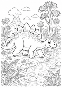 dinossauro : Stegosaurus Dinosaurier — página para colorir é uma página gratuita para colorir e imprimir em A4, com contornos pretos nítidos e áreas claras para colorir. Sem cadastro.