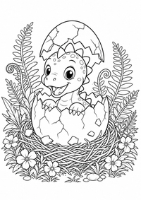 dinossauro : bebê Dinosaurier im Ei — página para colorir é uma página gratuita para colorir e imprimir em A4, com contornos pretos nítidos e áreas claras para colorir. Sem cadastro.