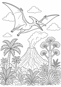 dinossauro : Pterodactylus — página para colorir é uma página gratuita para colorir e imprimir em A4, com contornos pretos nítidos e áreas claras para colorir. Sem cadastro.