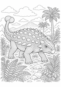 dinossauro : Ankylosaurus — página para colorir é uma página gratuita para colorir e imprimir em A4, com contornos pretos nítidos e áreas claras para colorir. Sem cadastro.
