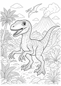 डायनासोर : Velociraptor Dinosaurier — कलरिंग पेज एक मुफ्त A4 कलरिंग पेज है, जिसमें स्पष्ट काली रूपरेखाएँ और रंग भरने के लिए साफ़ क्षेत्र हैं। पंजीकरण आवश्यक नहीं।