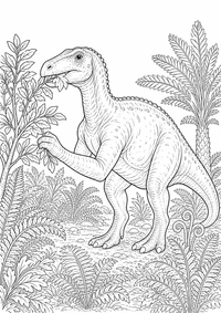 डायनासोर : Iguanodon Dinosaurier — कलरिंग पेज एक मुफ्त A4 कलरिंग पेज है, जिसमें स्पष्ट काली रूपरेखाएँ और रंग भरने के लिए साफ़ क्षेत्र हैं। पंजीकरण आवश्यक नहीं।
