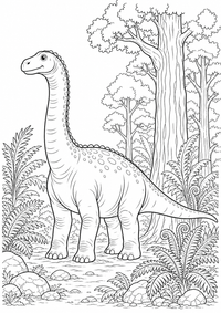 Dino Langhals ist ein kostenloses A4-Ausmalbild mit klaren schwarzen Konturen zum Ausdrucken.