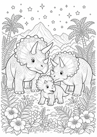 Dinosaurier im Farnental ist ein kostenloses A4-Ausmalbild mit klaren schwarzen Konturen zum Ausdrucken.