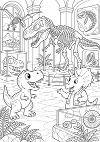 T Rex Fossilienmuseum — página para colorir é uma página gratuita para colorir e imprimir em A4, com contornos pretos nítidos e áreas claras para colorir. Sem cadastro.