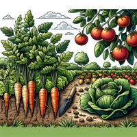 Jardín lleno de verduras es un dibujo de comida para colorear gratis, con contornos negros claros y detalles fáciles de imprimir para niños. Abre el archivo PNG, imprímelo en A4 y úsalo en casa, en el jardín de infancia o en la escuela.