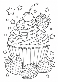 खाना और Drink : Cupcake mit Streuseln — कलरिंग पेज एक मुफ्त A4 कलरिंग पेज है, जिसमें स्पष्ट काली रूपरेखाएँ और रंग भरने के लिए साफ़ क्षेत्र हैं। पंजीकरण आवश्यक नहीं।