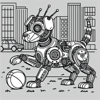 Robot perro juega con baile es un dibujo de fantasía para colorear gratis, con contornos negros claros y detalles fáciles de imprimir para niños. Abre el archivo PNG, imprímelo en A4 y úsalo en casa, en el jardín de infancia o en la escuela.