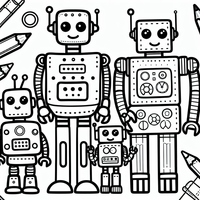 Alegre familia de robots es un dibujo de fantasía para colorear gratis, con contornos negros claros y detalles fáciles de imprimir para niños. Abre el archivo PNG, imprímelo en A4 y úsalo en casa, en el jardín de infancia o en la escuela.