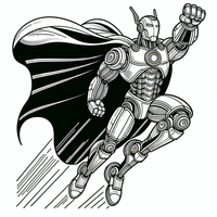 Superhéroe robot página para colorear es un dibujo de fantasía para colorear gratis, con contornos negros claros y detalles fáciles de imprimir para niños. Abre el archivo PNG, imprímelo en A4 y úsalo en casa, en el jardín de infancia o en la escuela.