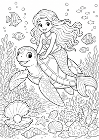 Mermaid turtle — कलरिंग पेज एक मुफ्त A4 कलरिंग पेज है, जिसमें स्पष्ट काली रूपरेखाएँ और रंग भरने के लिए साफ़ क्षेत्र हैं। पंजीकरण आवश्यक नहीं।