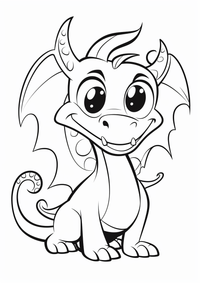 Dulce dragón es un dibujo de fantasía para colorear gratis, con contornos negros claros y detalles fáciles de imprimir para niños. Abre el archivo PNG, imprímelo en A4 y úsalo en casa, en el jardín de infancia o en la escuela.
