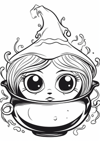 Dulce bruja es un dibujo de fantasía para colorear gratis, con contornos negros claros y detalles fáciles de imprimir para niños. Abre el archivo PNG, imprímelo en A4 y úsalo en casa, en el jardín de infancia o en la escuela.