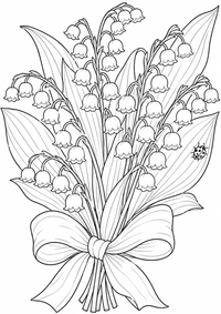 Maiglöckchen zum französischen 1. Mai: Dieses kostenlose A4-Ausmalbild zeigt das französische Motiv mit klaren schwarzen Konturen auf weißem Hintergrund zum Ausdrucken.