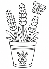 Lavendel aus der Provence ist ein einfaches, kinderfreundliches kostenloses A4-Ausmalbild mit dicken schwarzen Konturen auf weißem Hintergrund zum Ausdrucken.