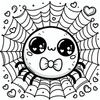 Adorable araña en el red es un dibujo de Halloween para colorear gratis, con contornos negros claros y detalles fáciles de imprimir para niños. Abre el archivo PNG, imprímelo en A4 y úsalo en casa, en el jardín de infancia o en la escuela.