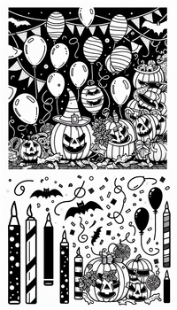 Halloween fiesta 39 es un dibujo de Halloween para colorear gratis, con contornos negros claros y detalles fáciles de imprimir para niños. Abre el archivo PNG, imprímelo en A4 y úsalo en casa, en el jardín de infancia o en la escuela.