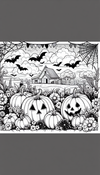 Halloween jardín 34 es un dibujo de Halloween para colorear gratis, con contornos negros claros y detalles fáciles de imprimir para niños. Abre el archivo PNG, imprímelo en A4 y úsalo en casa, en el jardín de infancia o en la escuela.