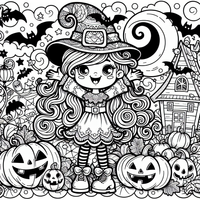 Alegre Halloween bruja para colorear es un dibujo de Halloween para colorear gratis, con contornos negros claros y detalles fáciles de imprimir para niños. Abre el archivo PNG, imprímelo en A4 y úsalo en casa, en el jardín de infancia o en la escuela.