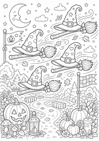 Halloween escoba mágica carrera es un dibujo de Halloween para colorear gratis, con contornos negros claros y detalles fáciles de imprimir para niños. Abre el archivo PNG, imprímelo en A4 y úsalo en casa, en el jardín de infancia o en la escuela.