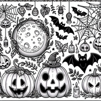 Halloween página para colorear es un dibujo de Halloween para colorear gratis, con contornos negros claros y detalles fáciles de imprimir para niños. Abre el archivo PNG, imprímelo en A4 y úsalo en casa, en el jardín de infancia o en la escuela.