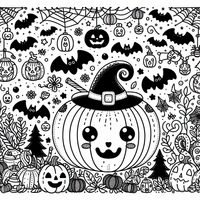 Halloween página para colorear amable calabaza es un dibujo de Halloween para colorear gratis, con contornos negros claros y detalles fáciles de imprimir para niños. Abre el archivo PNG, imprímelo en A4 y úsalo en casa, en el jardín de infancia o en la escuela.