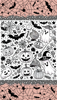 Halloween patrón 41 es un dibujo de Halloween para colorear gratis, con contornos negros claros y detalles fáciles de imprimir para niños. Abre el archivo PNG, imprímelo en A4 y úsalo en casa, en el jardín de infancia o en la escuela.
