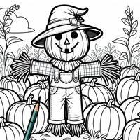 Otoñal espantapájaros es un dibujo de Halloween para colorear gratis, con contornos negros claros y detalles fáciles de imprimir para niños. Abre el archivo PNG, imprímelo en A4 y úsalo en casa, en el jardín de infancia o en la escuela.