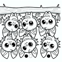 Adorable murciélagos para colorear es un dibujo de Halloween para colorear gratis, con contornos negros claros y detalles fáciles de imprimir para niños. Abre el archivo PNG, imprímelo en A4 y úsalo en casa, en el jardín de infancia o en la escuela.