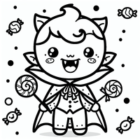 Adorable pequeño vampiro es un dibujo de Halloween para colorear gratis, con contornos negros claros y detalles fáciles de imprimir para niños. Abre el archivo PNG, imprímelo en A4 y úsalo en casa, en el jardín de infancia o en la escuela.