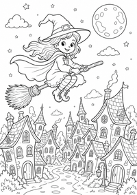 : Hexendorf bei Nacht — página para colorir é uma página gratuita para colorir e imprimir em A4, com contornos pretos nítidos e áreas claras para colorir. Sem cadastro.
