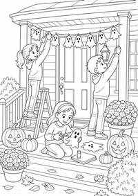 Skeleton plays violin - detalhada cena — página para colorir é uma página gratuita para colorir e imprimir em A4, com contornos pretos nítidos e áreas claras para colorir. Sem cadastro.