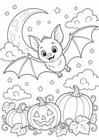Halloween : Halloween Fledermaus — página para colorir é uma página gratuita para colorir e imprimir em A4, com contornos pretos nítidos e áreas claras para colorir. Sem cadastro.