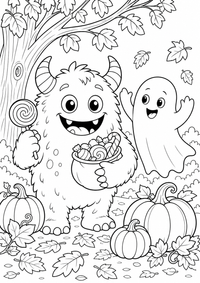 Monster candies — página para colorir é uma página gratuita para colorir e imprimir em A4, com contornos pretos nítidos e áreas claras para colorir. Sem cadastro.