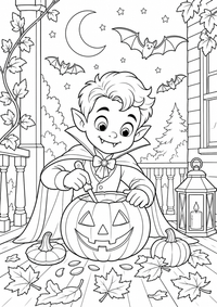 Vampire pumpkin — página para colorir é uma página gratuita para colorir e imprimir em A4, com contornos pretos nítidos e áreas claras para colorir. Sem cadastro.