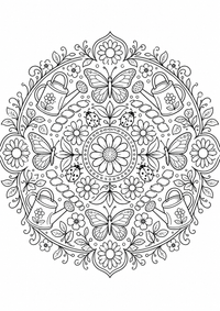 Jardín mandala es un dibujo de mandala para colorear gratis, con contornos negros claros y detalles fáciles de imprimir para niños. Abre el archivo PNG, imprímelo en A4 y úsalo en casa, en el jardín de infancia o en la escuela.