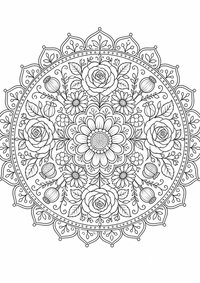 Rueda de flores mandala es un dibujo de mandala para colorear gratis, con contornos negros claros y detalles fáciles de imprimir para niños. Abre el archivo PNG, imprímelo en A4 y úsalo en casa, en el jardín de infancia o en la escuela.