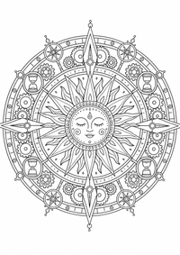 Rueda solar mandala es un dibujo de mandala para colorear gratis, con contornos negros claros y detalles fáciles de imprimir para niños. Abre el archivo PNG, imprímelo en A4 y úsalo en casa, en el jardín de infancia o en la escuela.